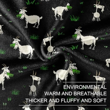 Goat Fleece Throw Blanket for Couch Adults Teens 50" X 60" - color: Goat, size: 50x60 inch
