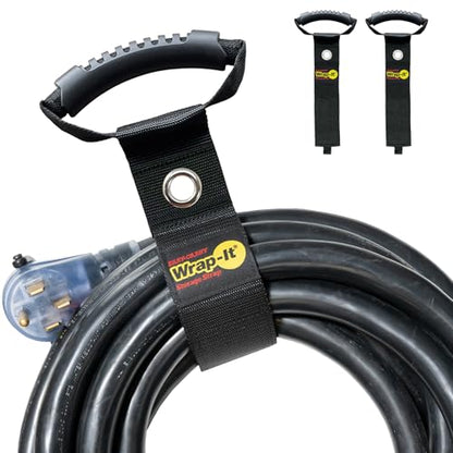 Easy-Carry Wrap-It Storage Straps - 22" (2-Pack) Black - color: Black, size: 22" (2 Pack) with Grommet