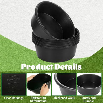 4pcs Rubber Feeder Pan - 1 Gallon Horse Feed Bucket - Animal Feed Bowl for Goat Chicken Dogs