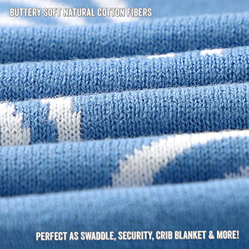 Baby Receiving Blanket Boys 100% Cotton Buttery Soft Cozy Receiving Swaddle Crib Stroller Blanket for Shower Gift Registry for Newborns, Infants, Toddlers (Rainbow - Blue) - color: 24 - Rainbow - Blue