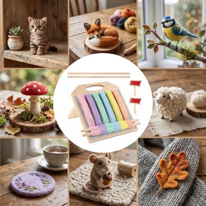 Dmnnlp Wool Blending Board, with 2 Combs for Spinning Fiber,Carding Brush Set, DIY Felt Toys, Wool Roving Preparation Organize