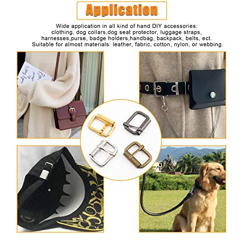 1 inch 25mm Metal Belt Buckle Hardware Assortment Webbing Strap Loops Clasp for Belt Craft DIY Accessories - style: Roller Pin Buckles