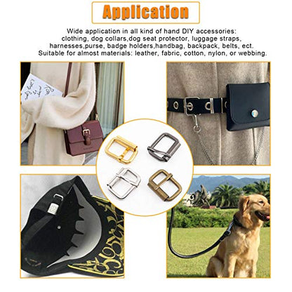 1 inch 25mm Metal Belt Buckle Hardware Assortment Webbing Strap Loops Clasp for Belt Craft DIY Accessories - style: Roller Pin Buckles