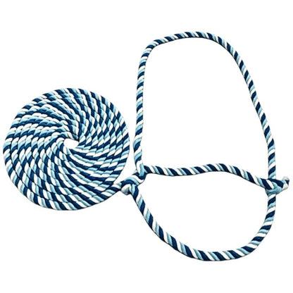 Rope Halter for Cattle, Goat, Sheep - 68.9in Polyester Braided Lead - color: Blue