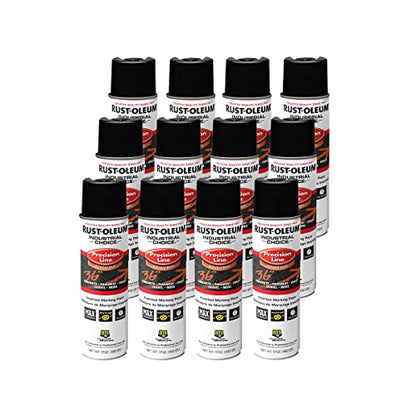 Rust-Oleum Inverted Marking Spray, Solvent-Based, Black - color: Black, size: 6 Ounce (Pack of 12)