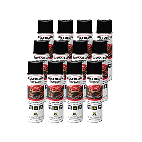 Rust-Oleum Inverted Marking Spray, Solvent-Based, Black - color: Black, size: 6 Ounce (Pack of 12)