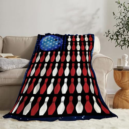 Super Cozy Soft Bowling Throw Blanket - Warm Plush Fluffy Women Men Lightweight Fleece Flannel Gifts for Kids Adults 60"X50" - color: Bowling, size: 60"x50"