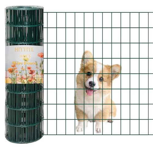 Green PVC Coated Welded Wire Fencing, 60in High x 100ft Long, 2 inch x 4 inch 14GA 2/3/4/5/6 Ft Tall Welded Wire Fence Rolls, Green Metal Garden Fence Wire Roll Garden Fencing for Yard - color: Green, size: 2"x4" 14GA 60" x 100'