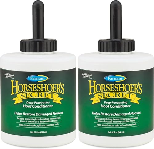 Farnam Horseshoer's Secret Deep-Penetrating Hoof Oil for Horses,Conditions Dry Hooves and Prevents Cracks,Splits and Contracted Heels,Contains Avocado Oil,32 Oz.,(Pack of 2) - size: 32 Ounces (Pack of 2)