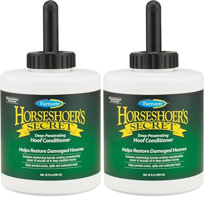 Farnam Horseshoer's Secret Deep-Penetrating Hoof Oil for Horses,Conditions Dry Hooves and Prevents Cracks,Splits and Contracted Heels,Contains Avocado Oil,32 Oz.,(Pack of 2) - size: 32 Ounces (Pack of 2)