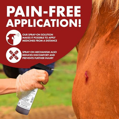Underwood Horse Wound Spray Refill, Topical Horse Wound Care, 16 oz