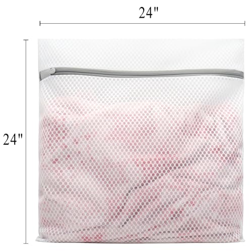 Muchfun 3Pcs Durable Honeycomb Mesh Laundry Bags for Delicates 24x24 Inches - size: 3 XX-Large