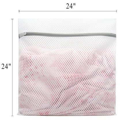 Muchfun 3Pcs Durable Honeycomb Mesh Laundry Bags for Delicates 24x24 Inches - size: 3 XX-Large