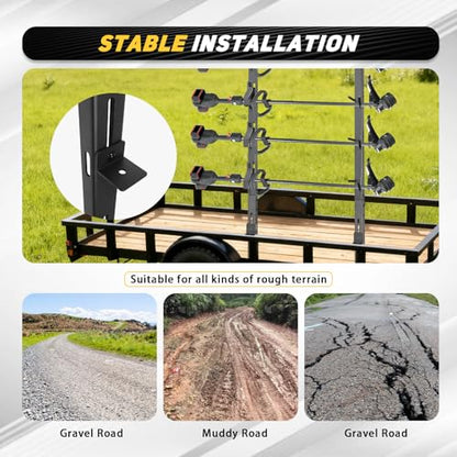 Black 4 Place Trimmer Weed Eater Rack for Enclosed & Open Trailer - size: 4 lock