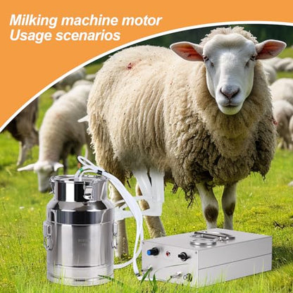 Cow Milking Machine Pump Automatic Powerful Milking Vacuum Milker Machine Adjustable Suction Cow Milker Portable Milking Machine for Dairy Cows Sheep Goat Milking Machine (Battery Vacuum Pump) - color: Battery Vacuum Pump