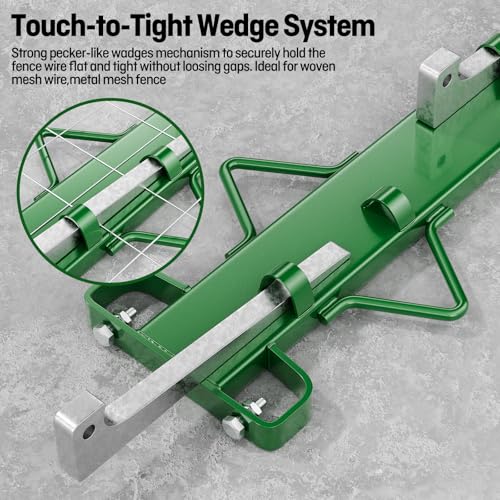 Wire Fence Stretcher Bar with Wedges,Woven Mesh Tensioning Tool for Farm | Heavy-Duty Steel Fence Puller for Tightening Woven&Welded Wire,Ideal for Cattle,Horse Enclosures,Post Installation - size: 46 Inch