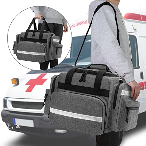 Damero Professional Medical Bag Empty, First Responder Trauma Bag, Gray - color: Gray