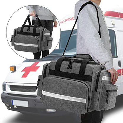 Damero Professional Medical Bag Empty, First Responder Trauma Bag, Gray - color: Gray