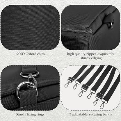 1Pcs Hay Bag for Horse,Slow Feed Bag Heavy Duty 1200D Oxford Fabric Hay Bag with Front Hay Nets Design and Zipper Large Top Load Feeding Bag for Horses and Livestock,24x11x24 Inch,Black