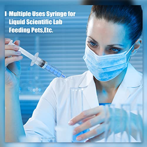 Zhengmy 100 Pack Bulk Plastic Syringe with Slip Tip, 5 ml