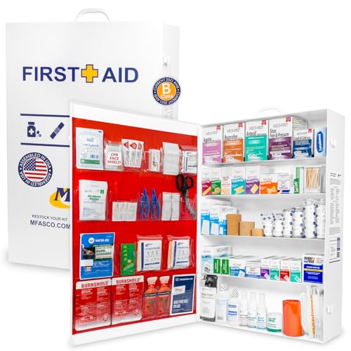 MFASCO 5-Shelf First Aid Kit - 2021 OSHA Compliant Class B, Wall Mount - size: 5 Shelf, style: W/ Medications
