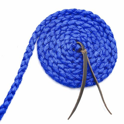 Jeffers Equine Braided Mule Tape Halter with 10' Detachable Lead Rope Set for Horses, 14 to 18 Hands - Stylish Design with Adjustable Poll Strap, Easy to Use Western Tack - Blue - color: Blue