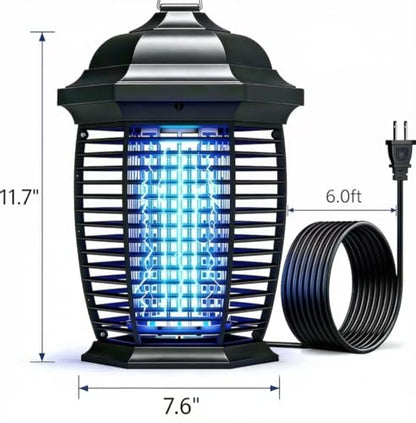 20W 4200V Electric Bug Zapper, IPX4 Waterproof Mosquito Zapper, Indoor Outdoor Insect Killer with 6ft Cord for Patio Garage Backyard.