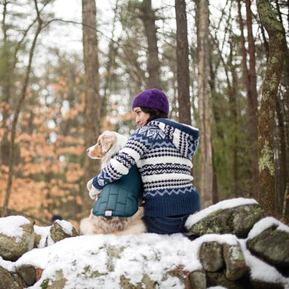Kurgo Loft Dog Jacket, Ink Blue, Extra Small - color: Ink Blue/Seaglass, size: Extra Small