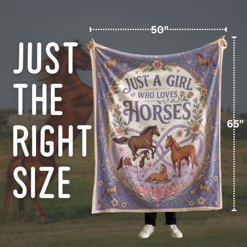 Huglanket Horse Blanket, Purple Throw Blanket for All Seasons | Soft Comfort Cozy Blanket for Couch Sofa Chair Lightweight