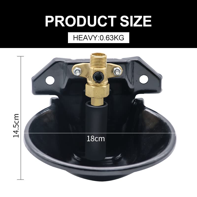 Automatic Goat Sheep Waterer Bowl with Copper Touch Valve - color: BLACK