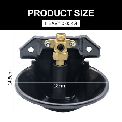 Automatic Goat Sheep Waterer Bowl with Copper Touch Valve - color: BLACK