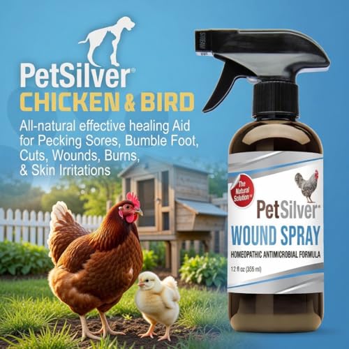 PetSilver Chicken Wound Spray, Silver Spray for Wounds, USA Made, 12 fl oz