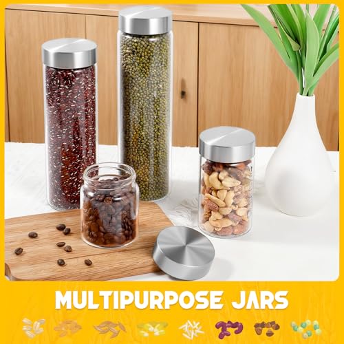 Glass Juice Bottles with Lids, 6 Oz Wide Mouth Glass Water Bottles, for Juicing, Protein, Smoothie, Milk, BPA Free, Stainless Steel Lids, Shaker Bottles (6 Oz / 4 Pack) - size: 6 Oz--4 Pack