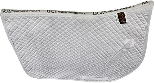ECP Equine Comfort Products All Purpose English Saddle Pad, Poly-Cotton Top, Brushed Underside, 22"x20", White