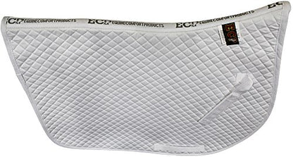 ECP Equine Comfort Products All Purpose English Saddle Pad, Poly-Cotton Top, Brushed Underside, 22"x20", White