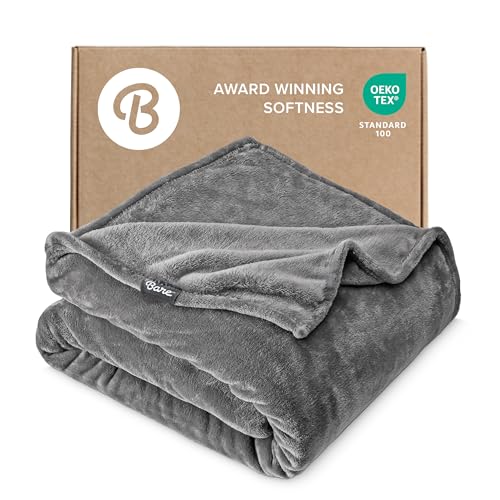 Bare Home Fleece Blanket Luxury Microplush (Full/Queen, Grey) - color: 02 - Grey, size: Full/Queen