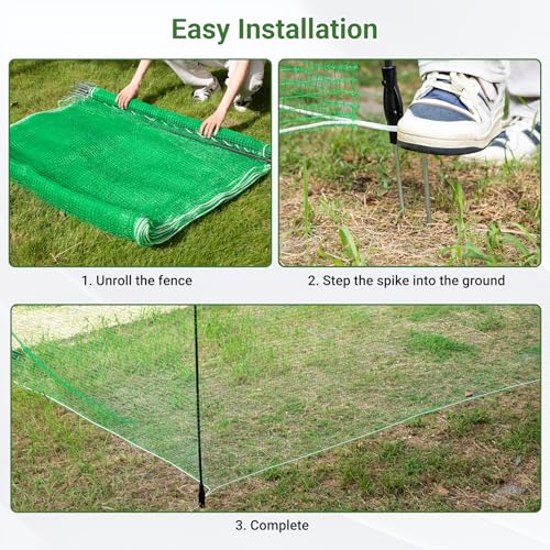Temporary Fence with Posts 4' x 65' Suitable for Backyard, Garden - size: 4' x 65'