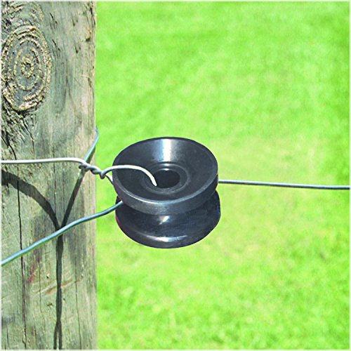 Zareba Donut Corner Insulator for Electric Fencing - ICDB-Z - Black, 100 Pack - 5000 lb Tensile Strength - Durable Construction - Use with Wire, Polytape, Polyrope - Includes 100 Insulators - size: 10 Bags