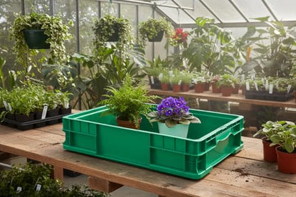 Hudson Exchange 24 x 15 x 5" (3 Pack, 5.2 Gallon) Straight Wall Handled Storage Container Tote, Green - color: Green