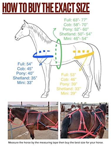Black Patent Nylon Driving Harness for Single Horse Cart with White Piping/Trim (Full, Cob, Pony, Shetland & Mini) - size: Full