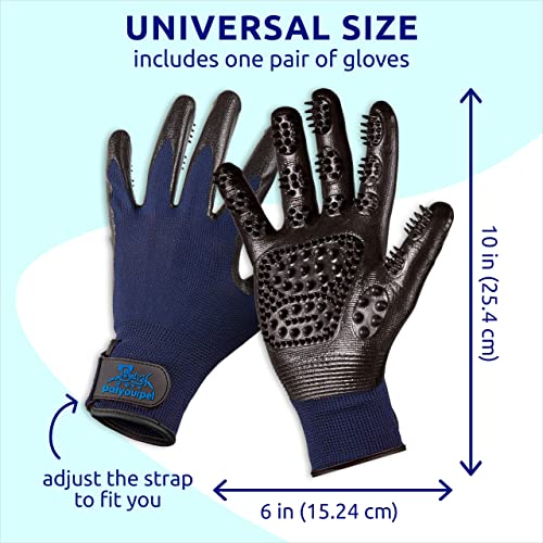 Pat Your Pet Grooming Gloves - Cat & Dog Hair Remover Glove for Deshedding Long and Short Fur