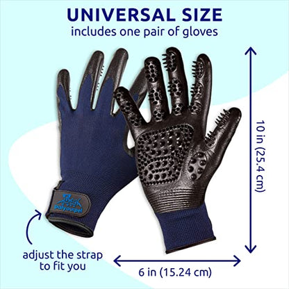 Pat Your Pet Grooming Gloves - Cat & Dog Hair Remover Glove for Deshedding Long and Short Fur