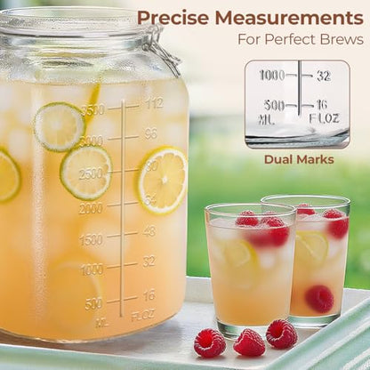 ComSaf Large Square Glass Food Jars 1.1 Gallon 2 Pack for Flour Sugar Rice - size: 1.1 Gal*2-Wide Mouth