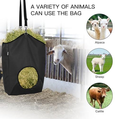 3 Packs Black Goat Hay Feeder, Hay Bags for Goats, Horses, Sheep - color: 3Black