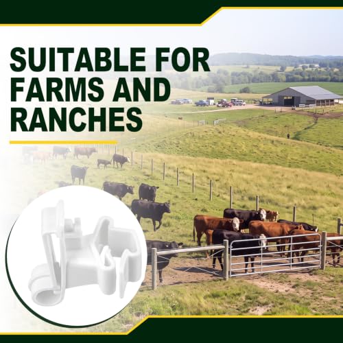 Pangda 60 Pack T Post Insulators Electric Fence for Farm Polytape, White - color: White