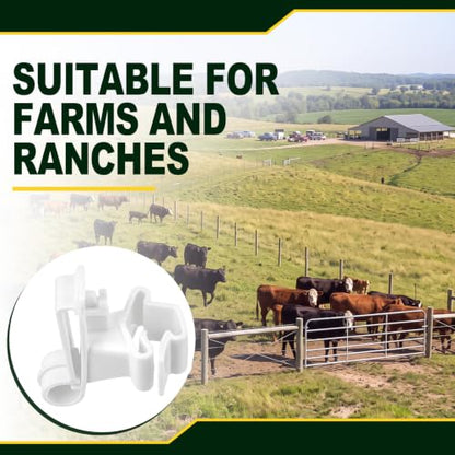 Pangda 60 Pack T Post Insulators Electric Fence for Farm Polytape, White - color: White