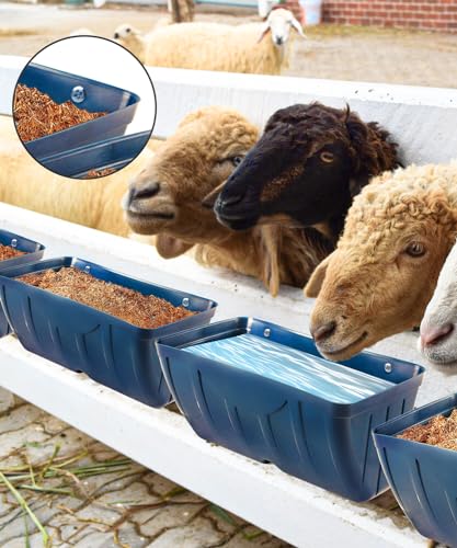 Chicken Feeders, 3 Pack, Duck Feeders and Waterers, Hanging Poultry Water Feeder, Livestock Fence Feeder, Feed Trough and Waterer Bucket with Clips, Blue - color: 3 Pack Blue