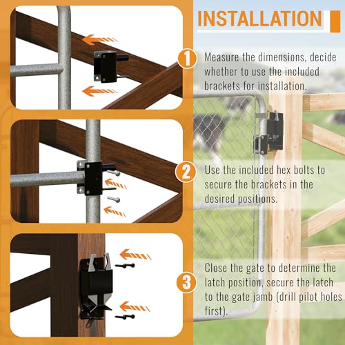 2 Way Farm Gate Latch Heavy Duty Lockable Livestock Gate Latch, 1 Pack