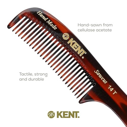 Kent 14T Hair Detangling Comb, Wide Tooth Comb for Long Hair, Wet and Dry Handmade Detangler for Women, Saw-Cut and Hand Polished Made in England - size: 3 Pack