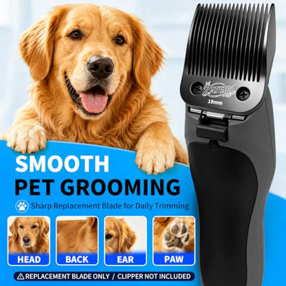 Size 3/4HT Detachable Pet Grooming Clipper Blade with Steel Cutter, 3/4 Inch (19 mm) Cut Length, Black, Compatible with Andis, Oster A5, Wahl KM10, 1 Pack - color: Black, size: 3/4HT 19mm